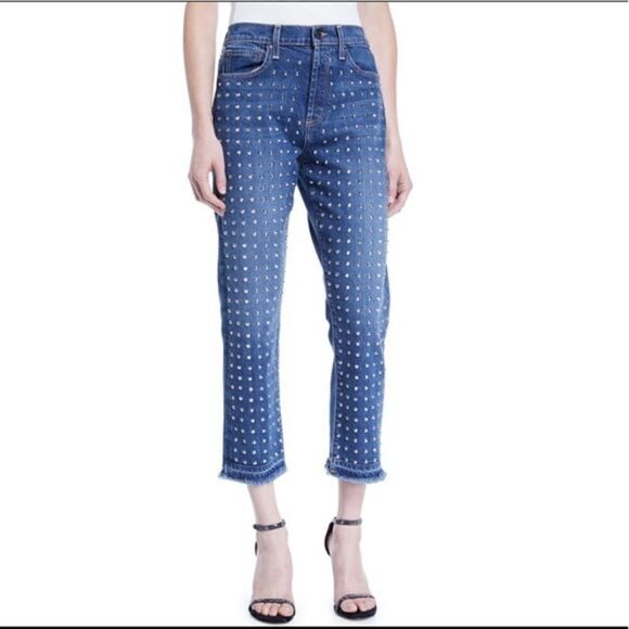 AO LA by Alice Olivia studded cropped jeans - Picture 1 of 6